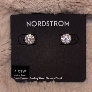 Nordstrom Platinum Plated Cubic Zirconia Earrings